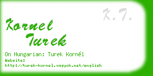 kornel turek business card
